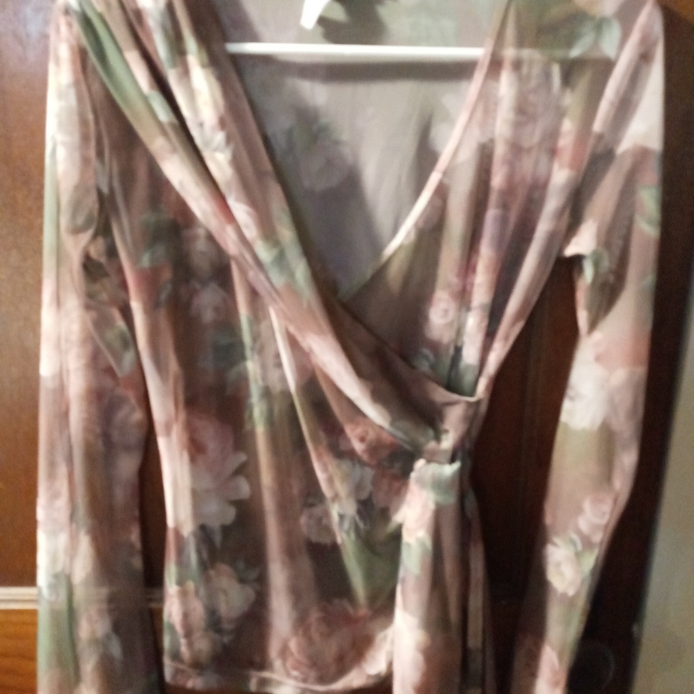 OBE blouse floral side tie size M